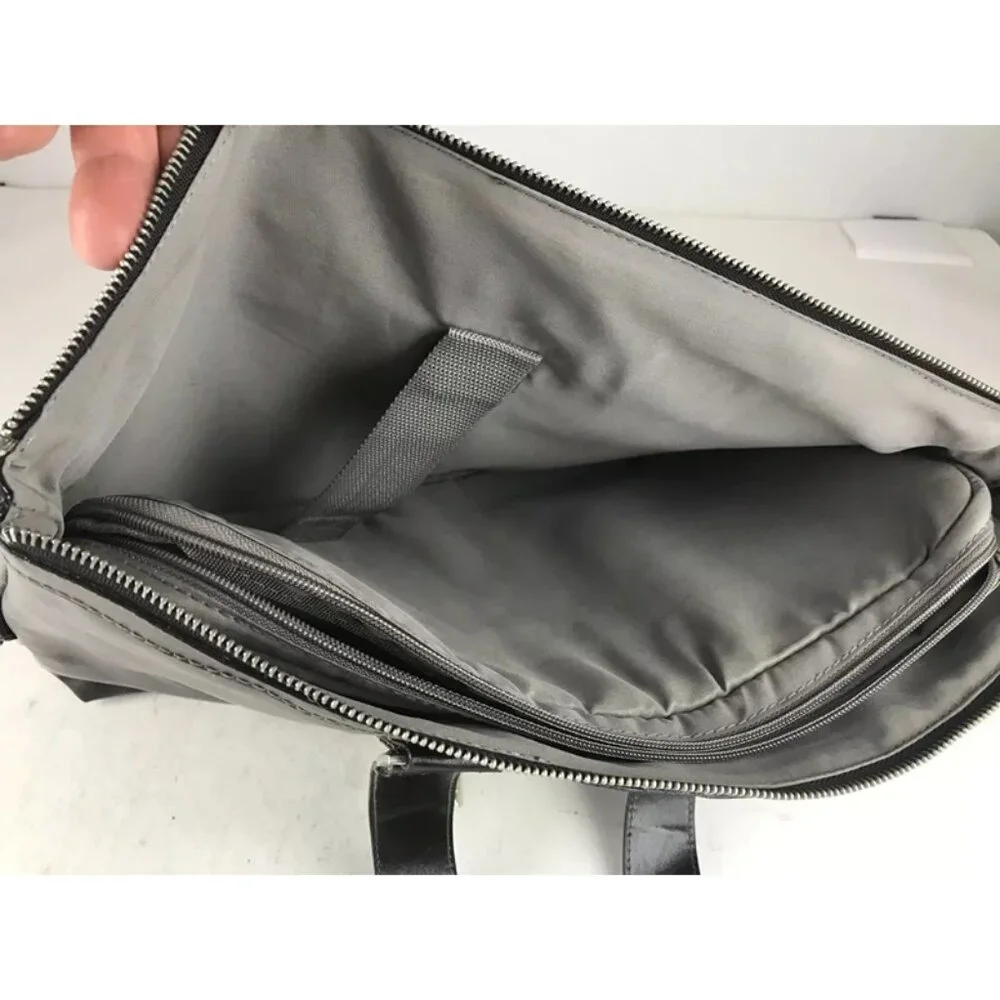 Denali Womens Brown Leather Inner‎ Dividers Pockets Double Handles Laptop Bag
